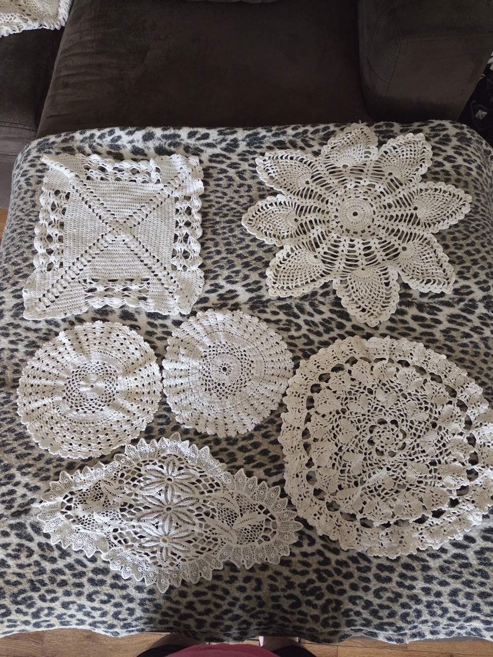 Handmade Crochet Doilies Set - Cream Decorative Accents